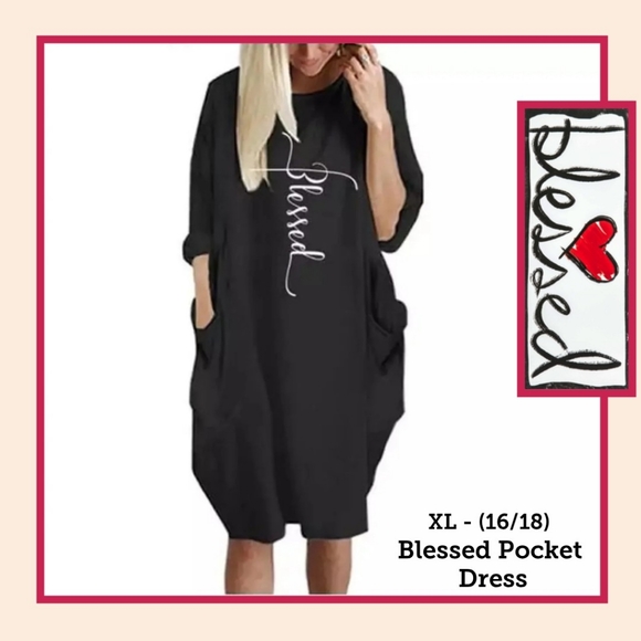 Blessed Dresses & Skirts - Pocketed Black BLESSED Dress